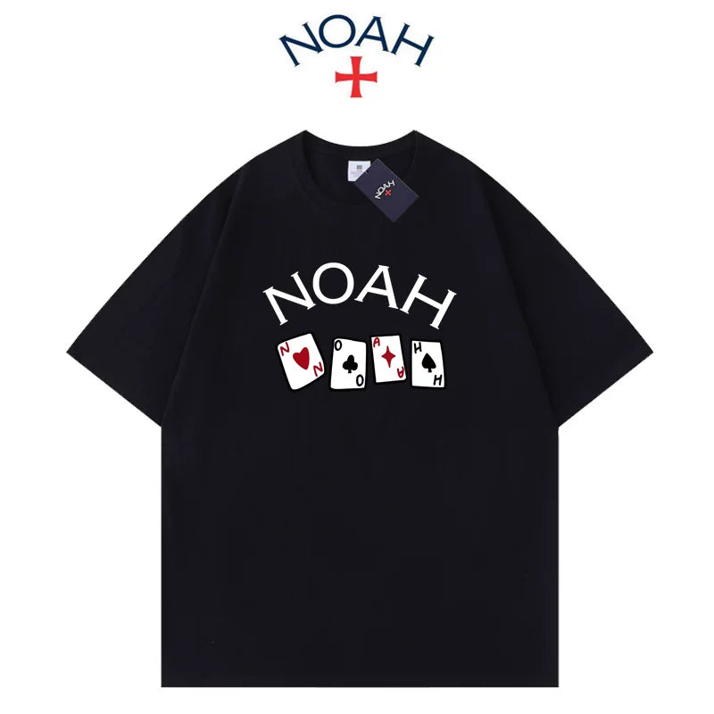 NOAH夏季2025新款美式短袖T恤厚实不透宽松大码纯棉情侣半袖男女 (2)