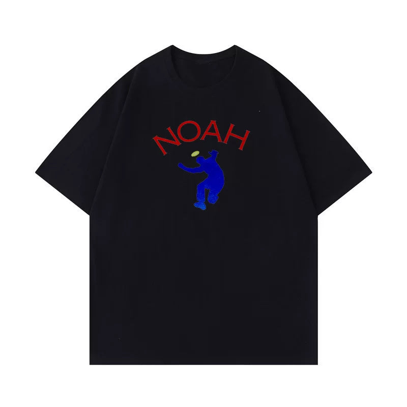 NOAH summer casual loose short sleeved t-shirt men's heavyweight pure cotton round neck American high street half sleeved top couple trend (1)