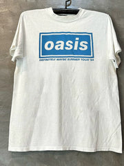 Oasis Rock Band Portrait Direct Spray Printed Short Sleeve T-shirt Vintage American Half Sleeve Trendy