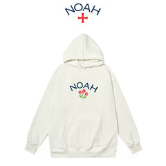 NOAH 秋冬白色连帽卫衣男美式潮牌帽衫套头加绒情侣外套