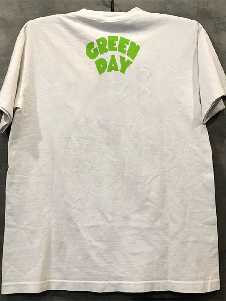 Green Day punk PUNK rock T-shirt cotton half sleeved TEE short sleeved summer heavyweight music for men and women