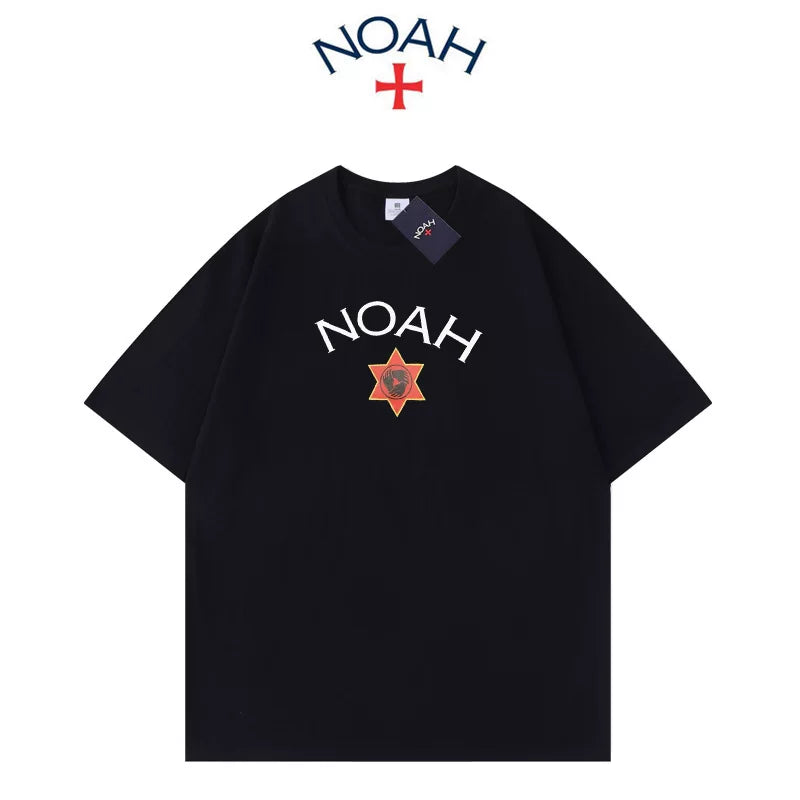 NOAH BWCJ夏季限定欧美式潮牌六芒星情侣宽松纯棉短袖T恤男女 (1)