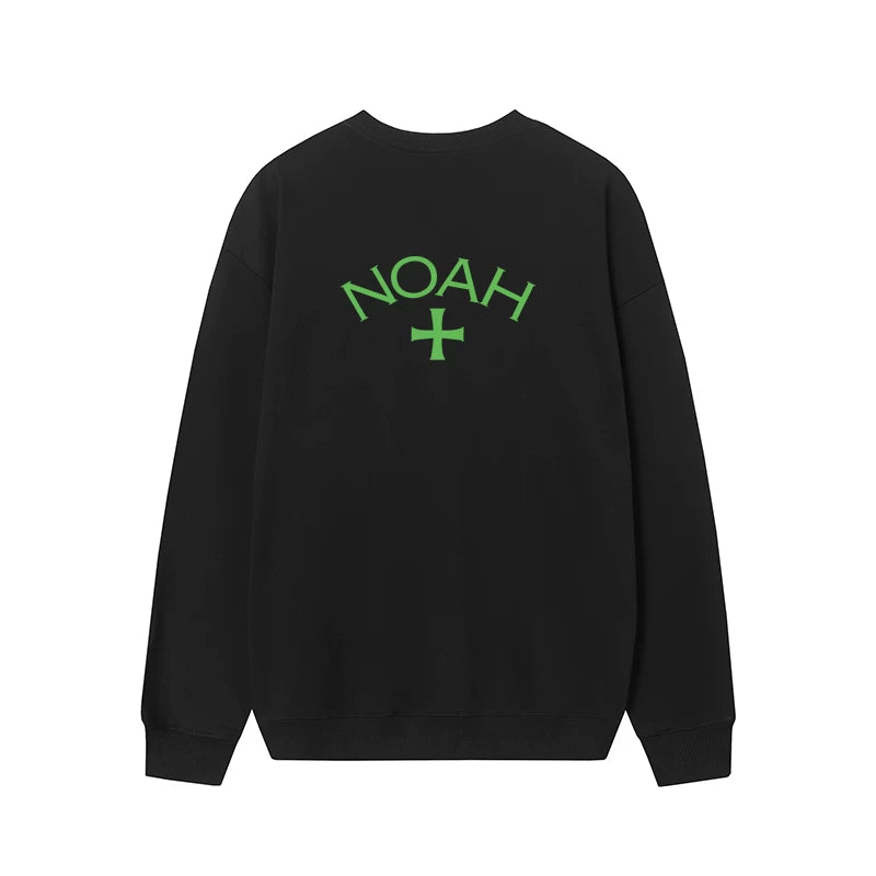 美潮NOAH绿色十字架经典款小LOGO印花男女宽松休闲秋冬圆领卫衣