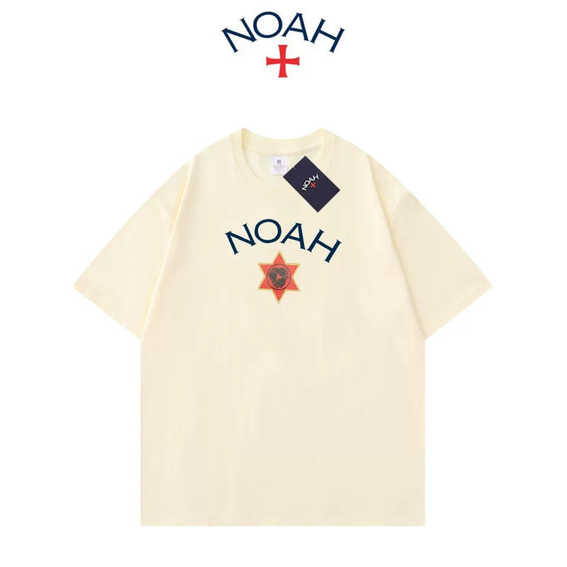 NOAH BWCJ夏季限定欧美式潮牌六芒星情侣宽松纯棉短袖T恤男女 (1)