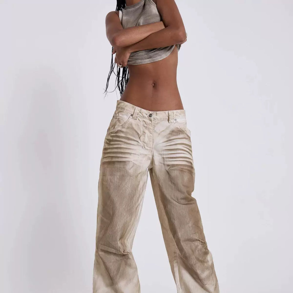 Jaded London millennial hot girl dirty dyed wide leg straight leg pants faded loose distressed casual denim pants
