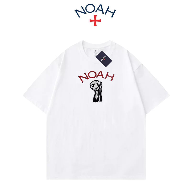 NOAH BWCJ small logo cross simple casual summer trendy brand couple heavyweight pure cotton short sleeved T-shirt for men and women (5)