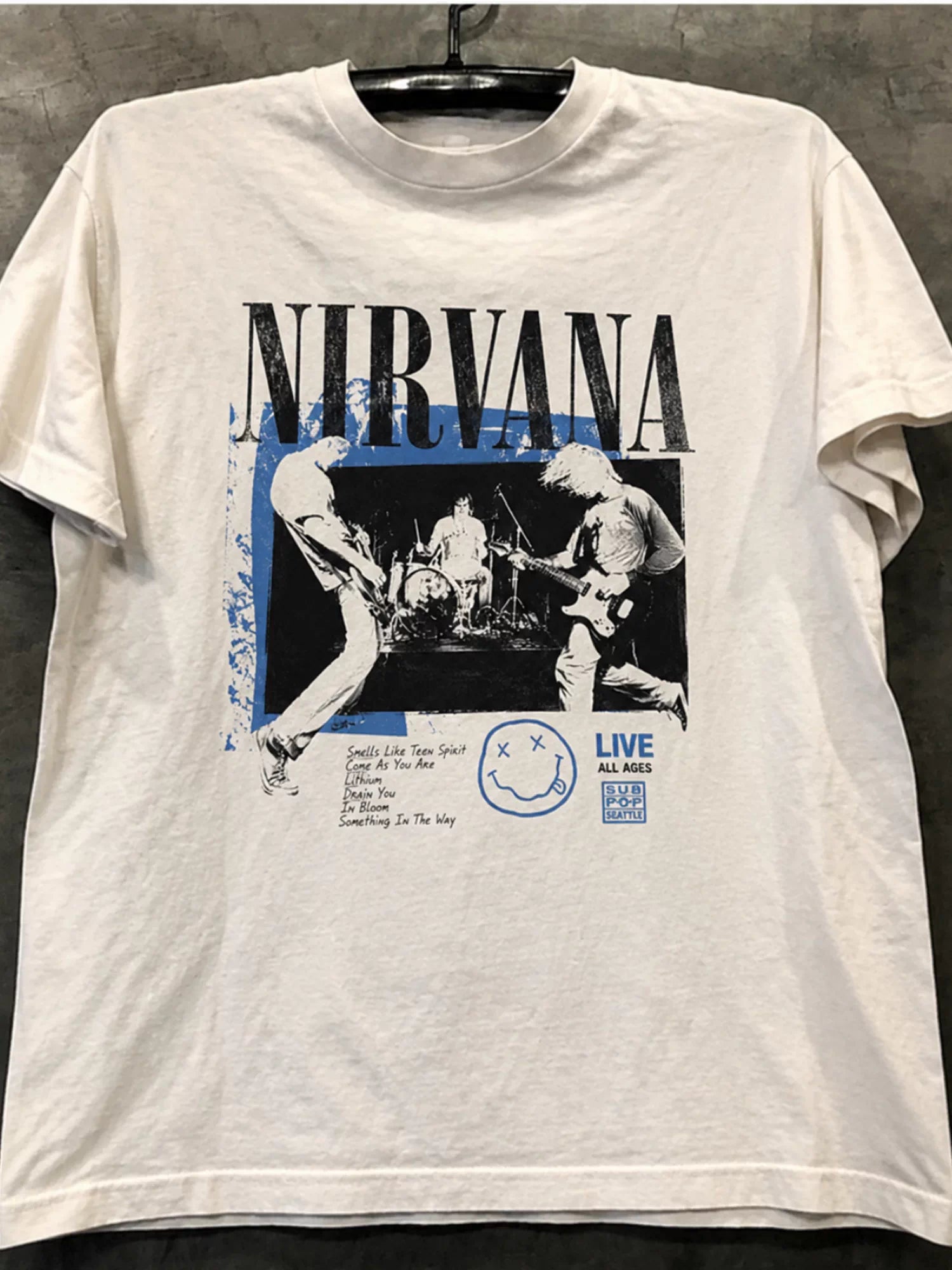 Nirvana Band Kurt Cobain Vintage American Retro Rock Short sleeved Men's and Women's T-shirts Cotton