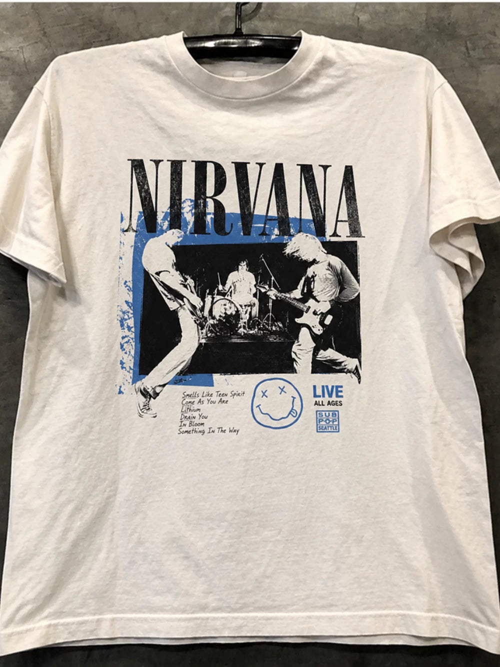 Nirvana Band Kurt Cobain Vintage American Retro Rock Short sleeved Men's and Women's T-shirts Cotton