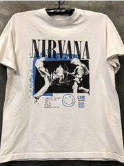 Nirvana Band Kurt Cobain Vintage American Retro Rock Short sleeved Men's and Women's T-shirts Cotton