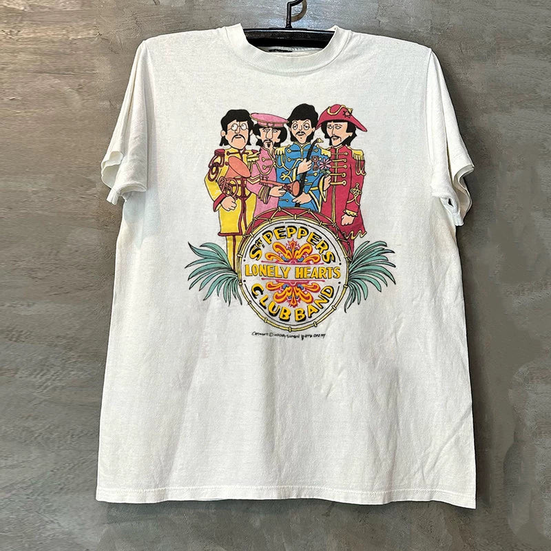 Sgt. Pepper's Lonely Hearts Club Band英国摇滚乐队男女短袖T恤