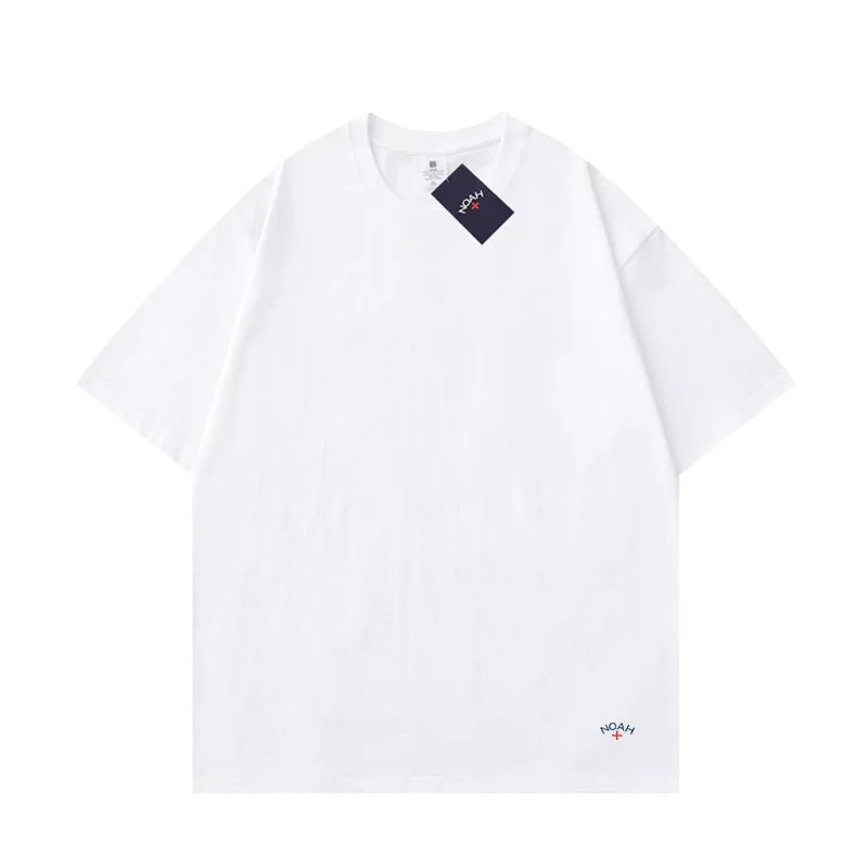 NOAH BWCJ Bottom Small Label Cross American Trendy Brand Casual Loose Cotton Short sleeved T-shirt for Men and Women Couple (1)