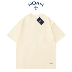 NOAH BWCJ Bottom Small Label Cross American Trendy Brand Casual Loose Cotton Short sleeved T-shirt for Men and Women Couple (1)