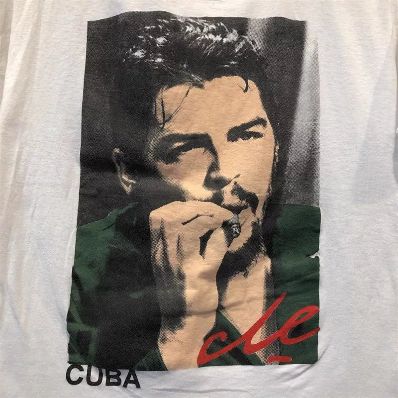 Che Guevara Portrait Tribute Classic Short Sleeve Vintage Digital Direct Spray Printed T-shirt