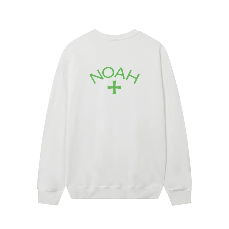 美潮NOAH绿色十字架经典款小LOGO印花男女宽松休闲秋冬圆领卫衣