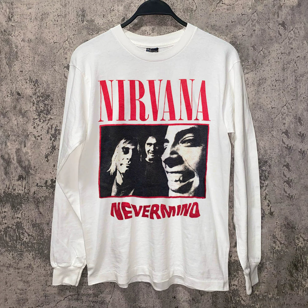 Nirvana Nirvana band Kurt Cobain surrounding vintage American retro rock short-sleeved men's and women's T-shirt cotton