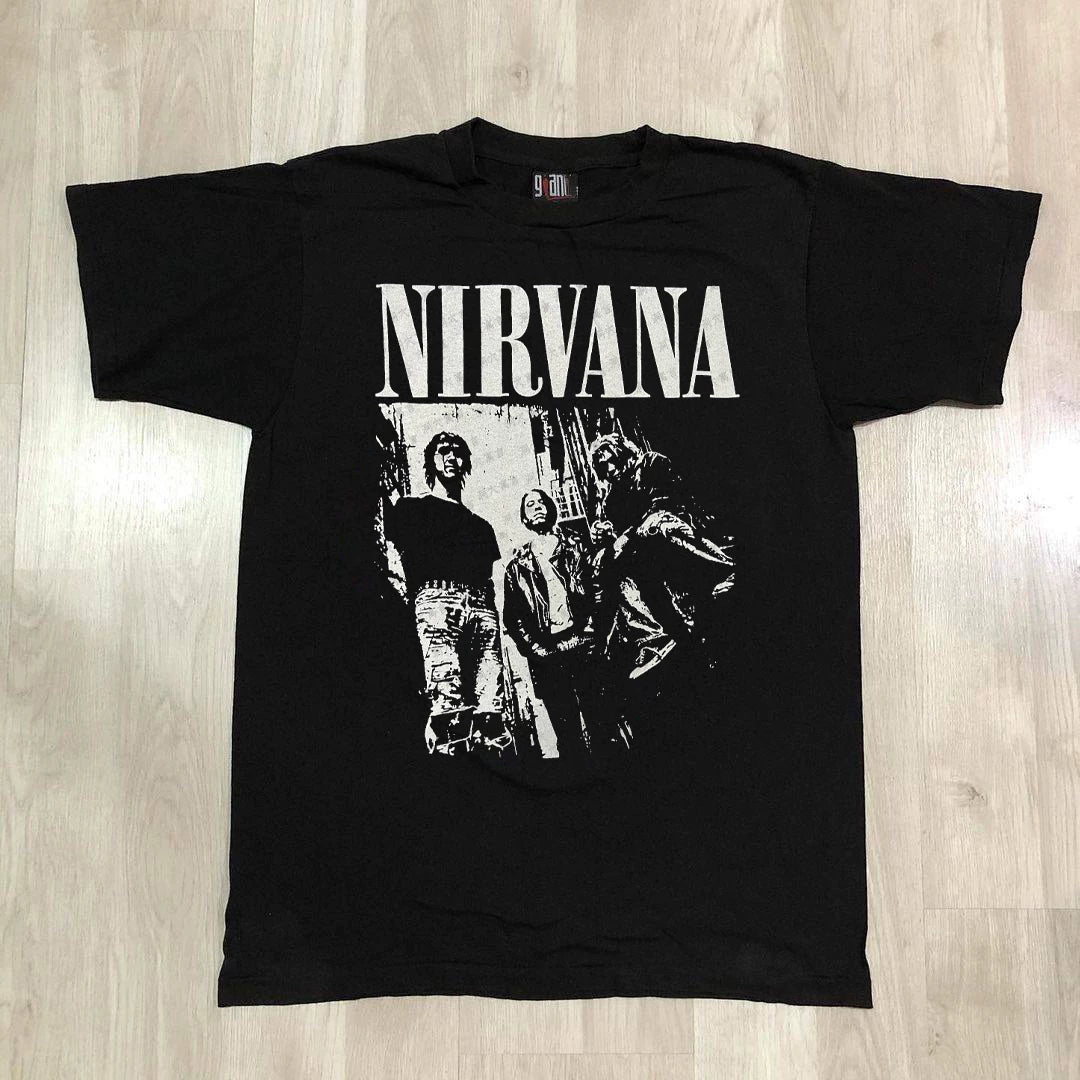 Nirvana Band's trendy street fashion vintage retro atmosphere short sleeved niche men's and women's pure cotton T-shirt