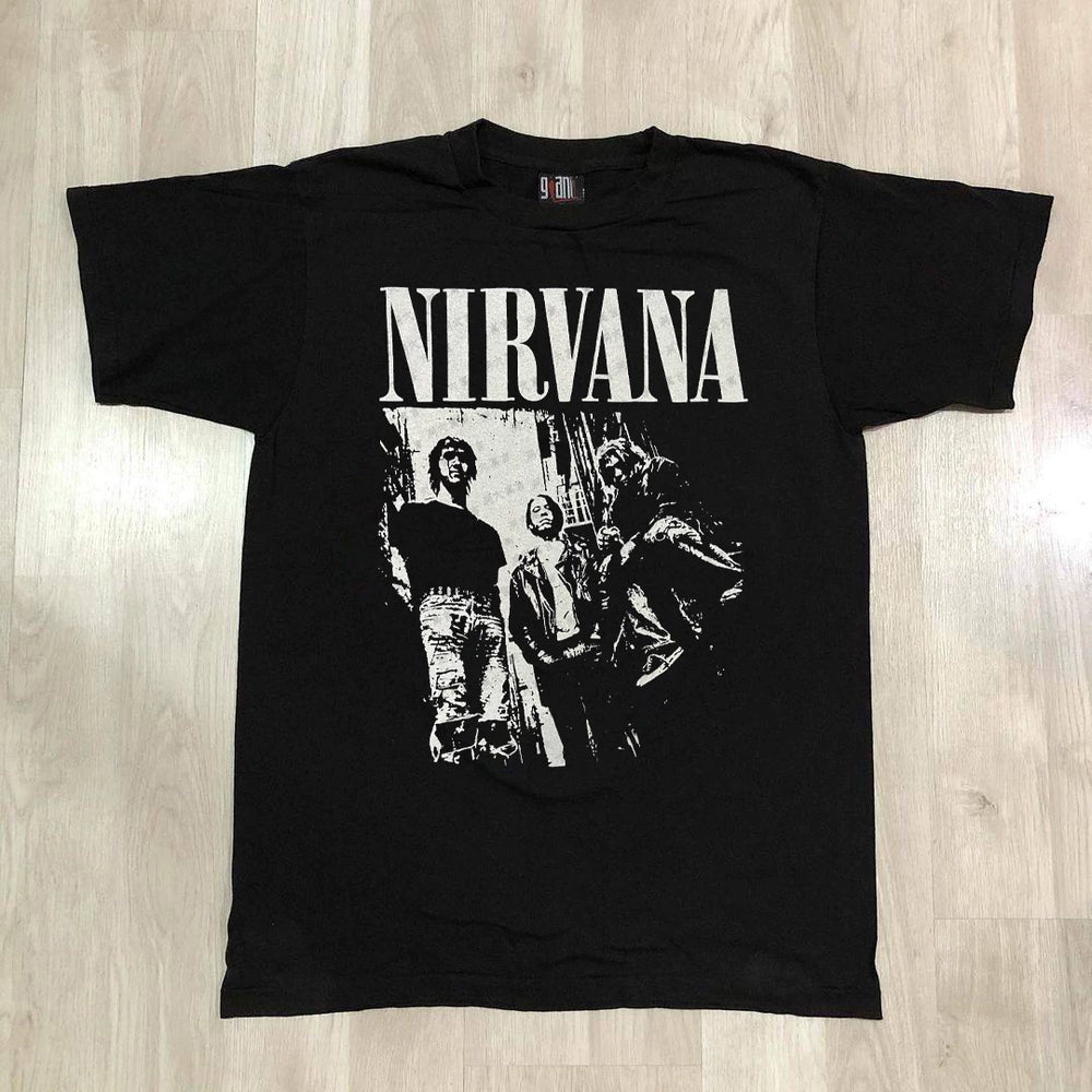 Nirvana Band's trendy street fashion vintage retro atmosphere short sleeved niche men's and women's pure cotton T-shirt