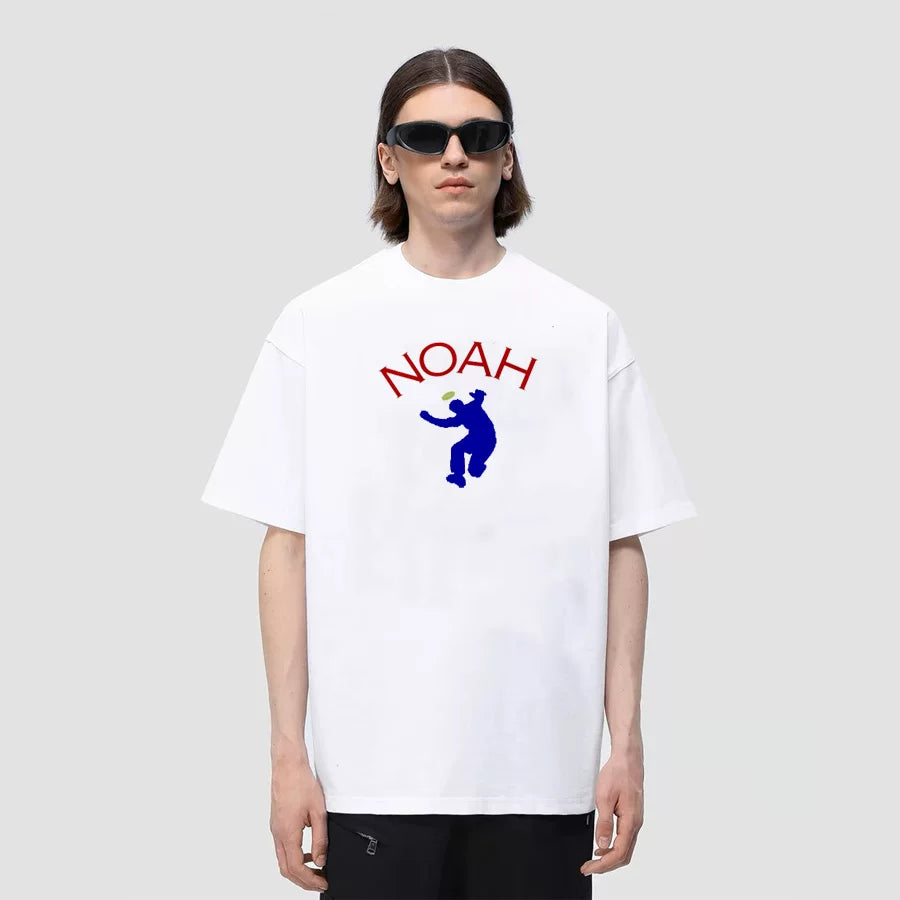 NOAH summer casual loose short sleeved t-shirt men's heavyweight pure cotton round neck American high street half sleeved top couple trend (1)
