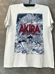 Akira Japanese anime peripheral vintage retro street trend off shoulder men's and women's short sleeved T-shirt