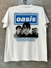 Oasis Rock Band Portrait Direct Spray Printed Short Sleeve T-shirt Vintage American Half Sleeve Trendy