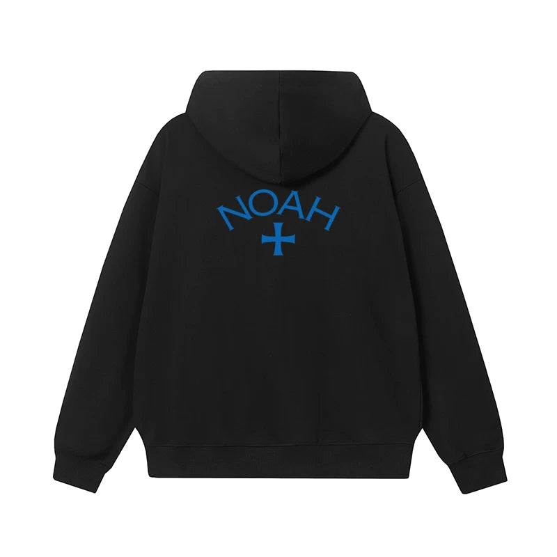 Meichao NOAH Blue Cross Classic Small Logo Printed Men's and Women's Loose Casual Autumn/Winter Hoodie