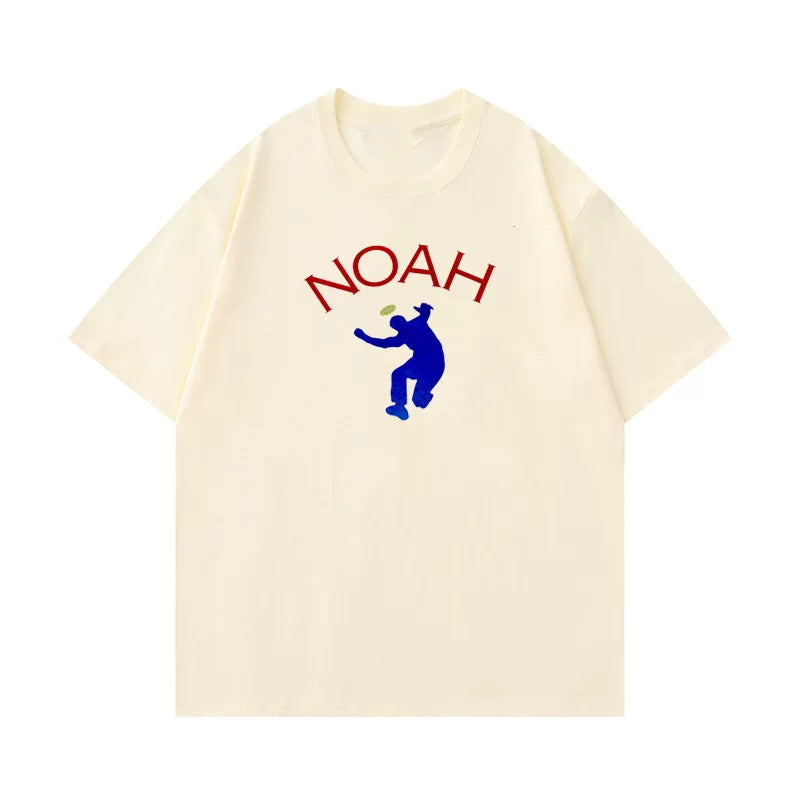NOAH summer casual loose short sleeved t-shirt men's heavyweight pure cotton round neck American high street half sleeved top couple trend (1)