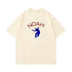 NOAH summer casual loose short sleeved t-shirt men's heavyweight pure cotton round neck American high street half sleeved top couple trend (1)