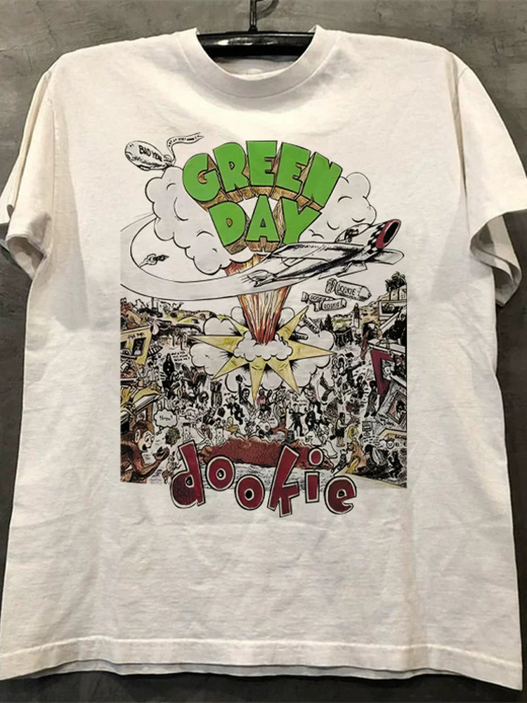 Green Day punk PUNK rock T-shirt cotton half sleeved TEE short sleeved summer heavyweight music for men and women