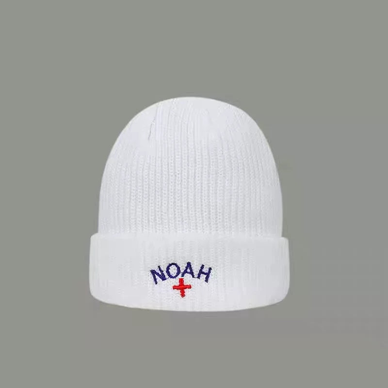 NOAH十字架小众潮牌美式秋冬季男女情侣款刺绣针织冷帽毛线帽子