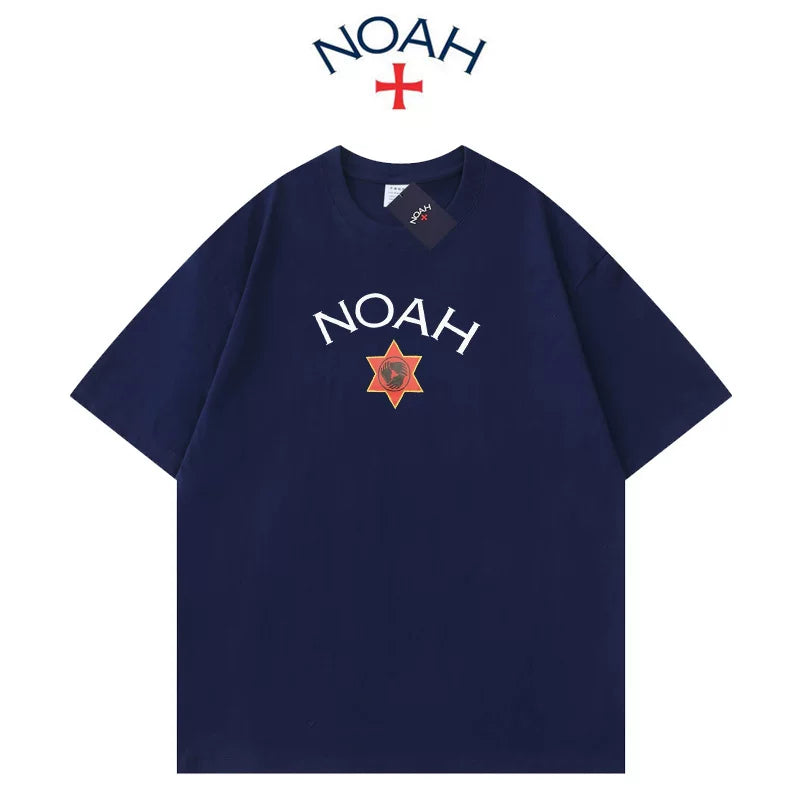 NOAH BWCJ夏季限定欧美式潮牌六芒星情侣宽松纯棉短袖T恤男女 (1)