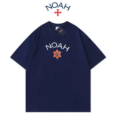 NOAH BWCJ夏季限定欧美式潮牌六芒星情侣宽松纯棉短袖T恤男女 (1)