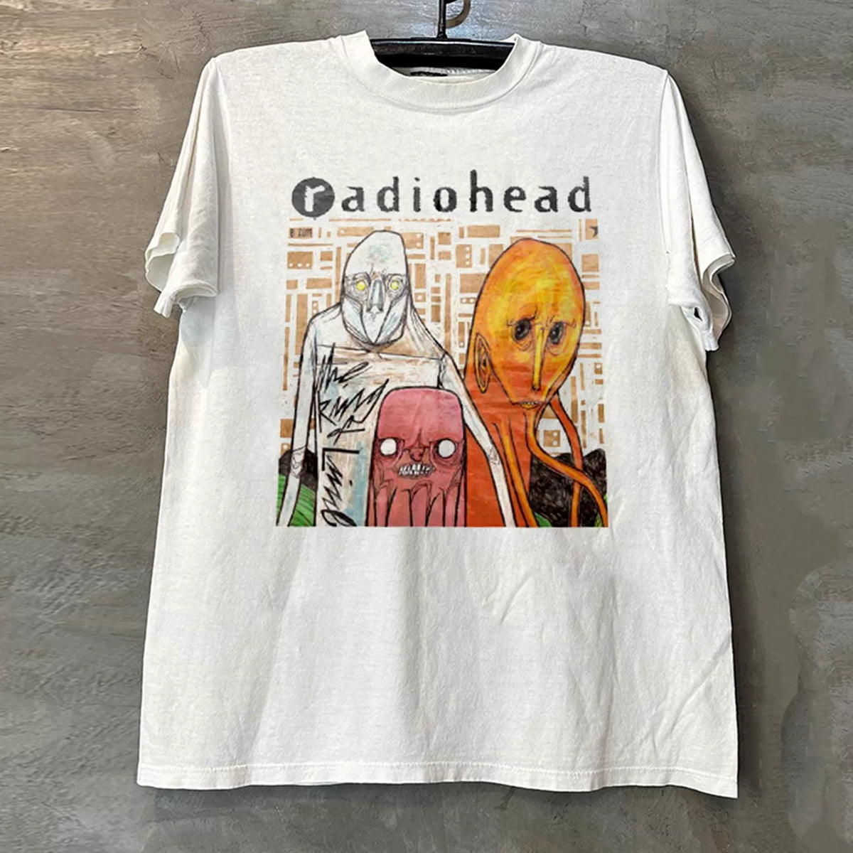 Radiohead Rock Band Trendy Brand Short Sleeve T-shirt FOG American High Street Small Collar Half Sleeve Male