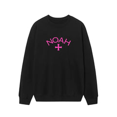 美潮NOAH粉色十字架印花男女情侣百搭宽松休闲纯棉秋冬圆领卫衣