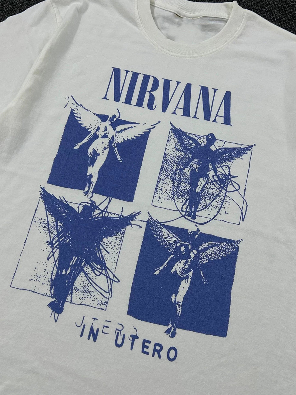 Nirvana涅槃天使乐队专辑封面短袖T恤post-punk美式重磅圆领潮tee