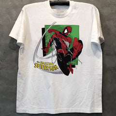 Spider Man co branded anime, Oldschool, college style, men's and women's high street short sleeved T-shirt trend