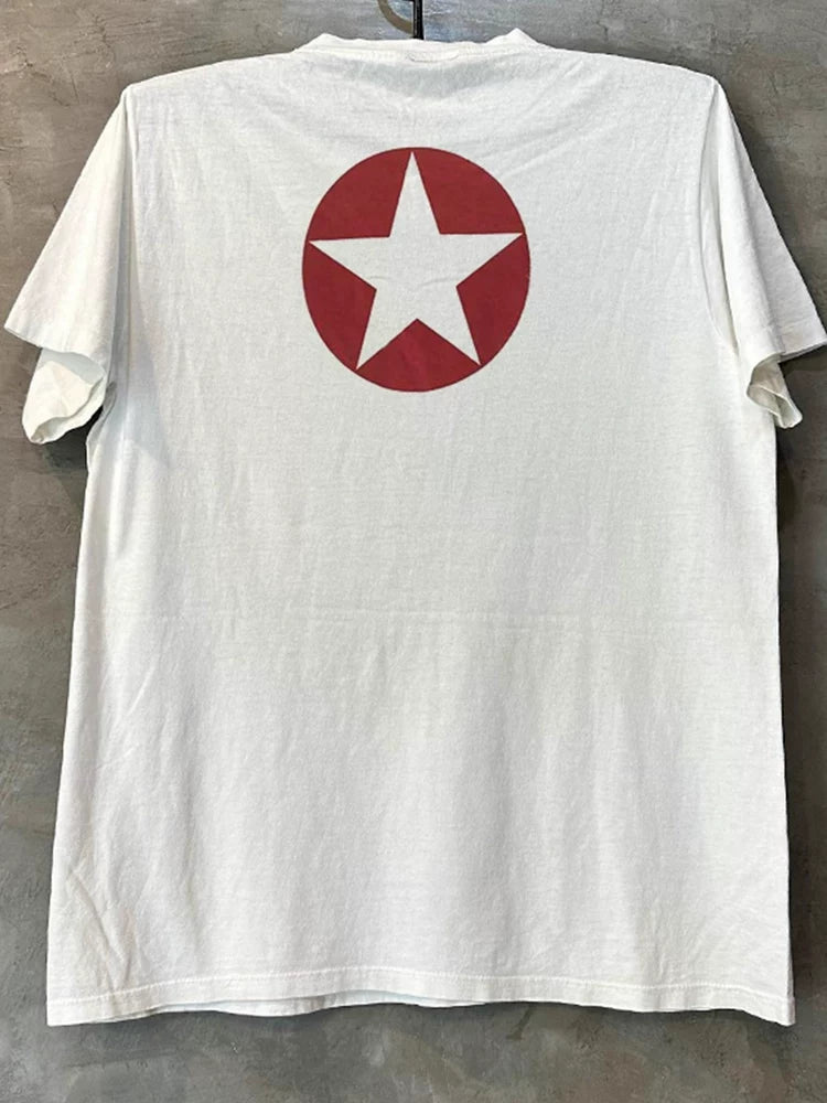 The Clash American New Wave Short Sleeve T-shirt Hiphop High Street Rascal Handsome Small Collar T-shirt