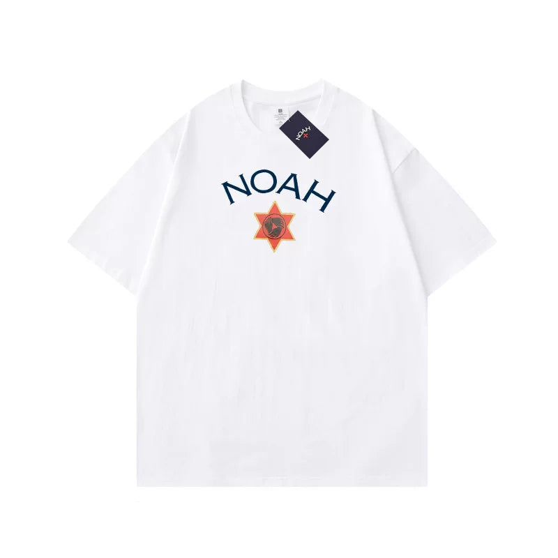 NOAH BWCJ夏季限定欧美式潮牌六芒星情侣宽松纯棉短袖T恤男女 (1)