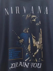 NIRVANA涅槃乐队街头暗黑重机车风post-punk潮流落肩高街短袖T恤