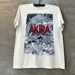 Akira Japanese anime peripheral vintage retro street trend off shoulder men's and women's short sleeved T-shirt