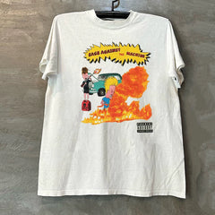 Beavis and Butt head flat four and big headed egg cartoon rock heavyweight cotton short sleeved men's and women's T-shirt trend