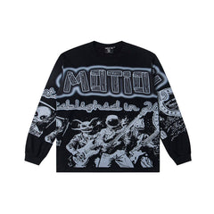 MIXED EMOTION Retro Punk Band Print Top