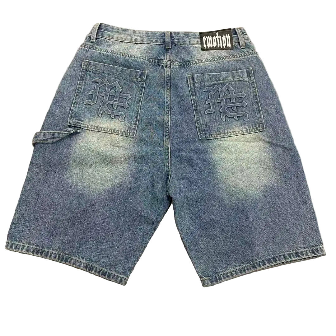 MIXED EMOTION Waxed Carpenter Denim Jorts