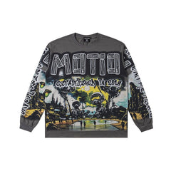 MIXED EMOTION Retro Punk Band Print Top