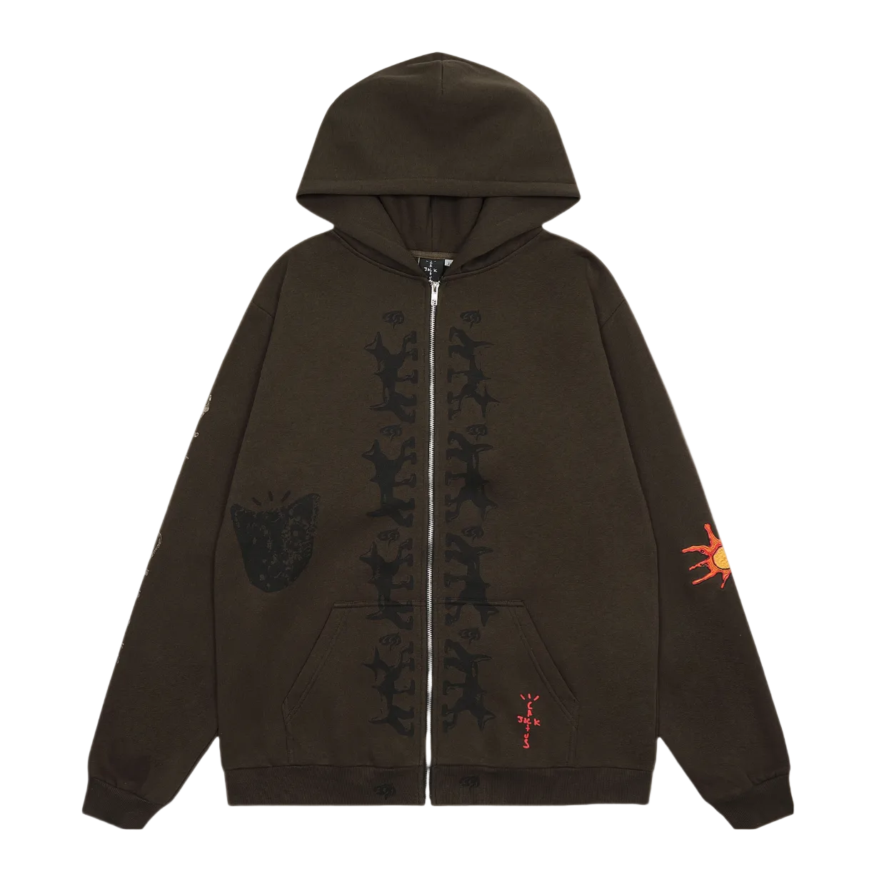Travis Scott Graphic Zip‑Up Hoodie