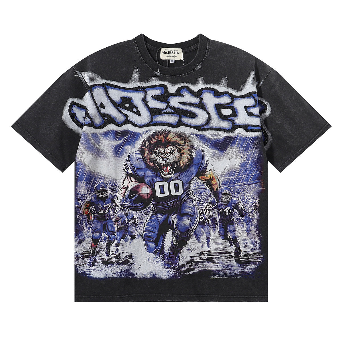 MAJESTIK Lion Football Graphic Tee