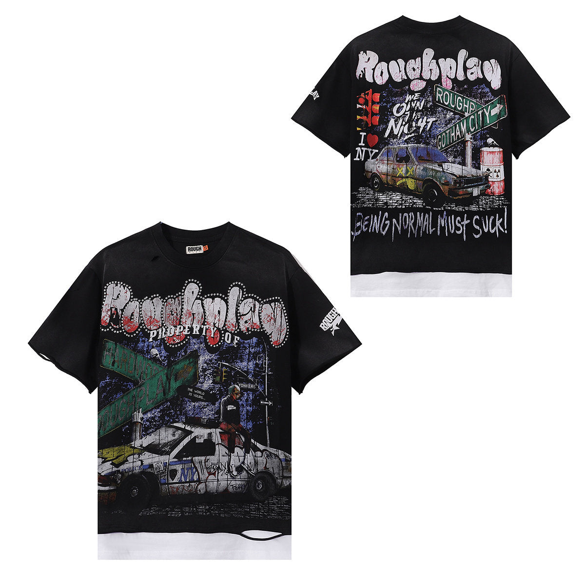 Rough Play Retro Urban Print T‑Shirt