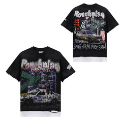 Rough Play Retro Urban Print T‑Shirt