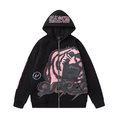 Travis Scott Tiger Graphic Zip‑Up Hoodie