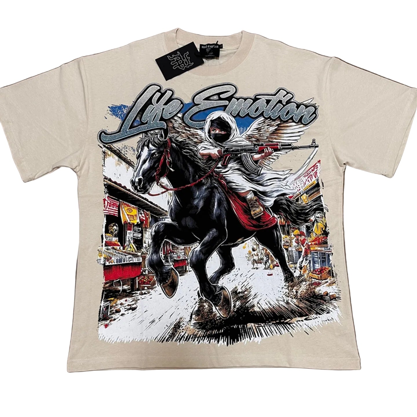 Mixed Emotion Vintage Warrior‑Art T‑Shirt