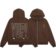 Travis Scott YUP‑Graphic Zip‑Up Hoodie
